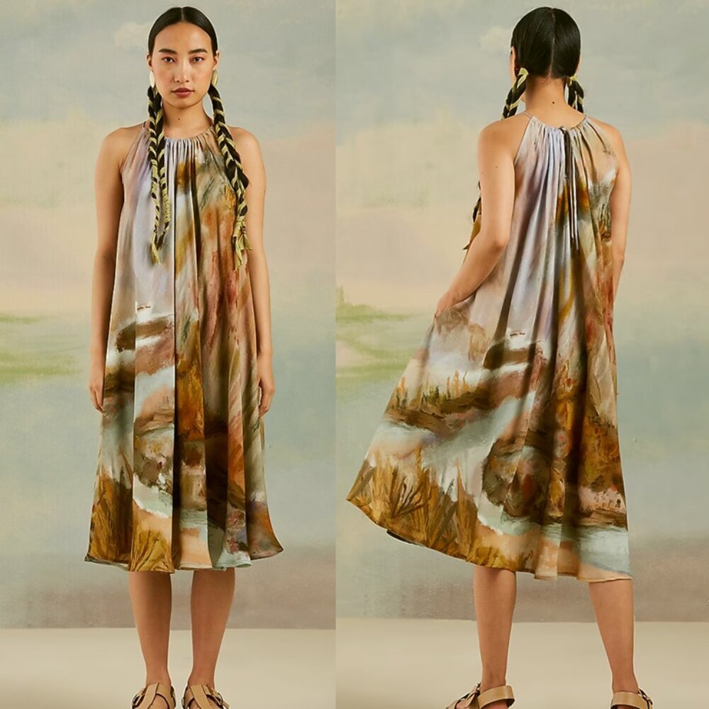 Cord Studio Moss Printed Dress XS